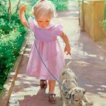 アイリーンフェットマン初めてのお散歩 額装 絵画 エディションナンバー 希少 アイリーンフェットマン初めてのお散歩 額装 絵画 エディション