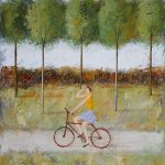 自転車に乗って」油彩 ”Riding a bicycle” Oil Painting | ARTE